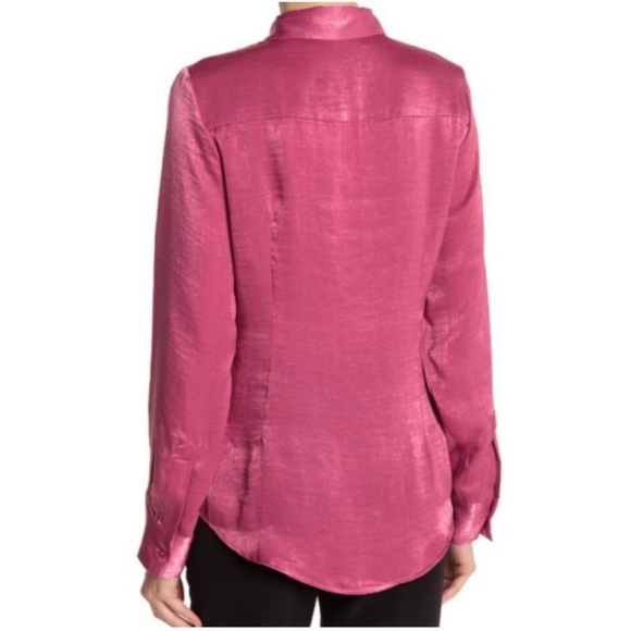 Laundry by Shelli Segal Fuschia Satin Twist Blouse NWT Size Small - Picture 2 of 12